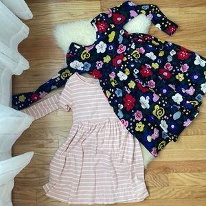 Two Hanna Andersson long sleeved cotton dresses